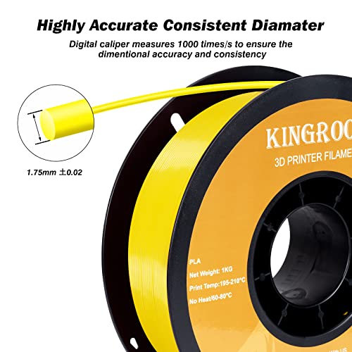 Kingroon PLA 3D Printer Filament, 12Rolls, Dimensional Accuracy +/- 0.03 mm, 12kg Spool(26.4lbs)