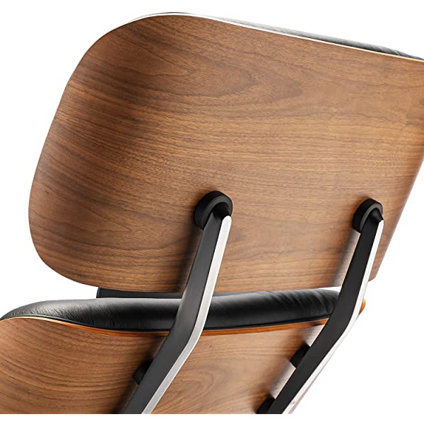 Mid Century Lounge Chair and Ottoman, Modern Chair Classic Design, Top Grain Leather Palisander Wood, Heavy Duty Base Support for Living Room, Study