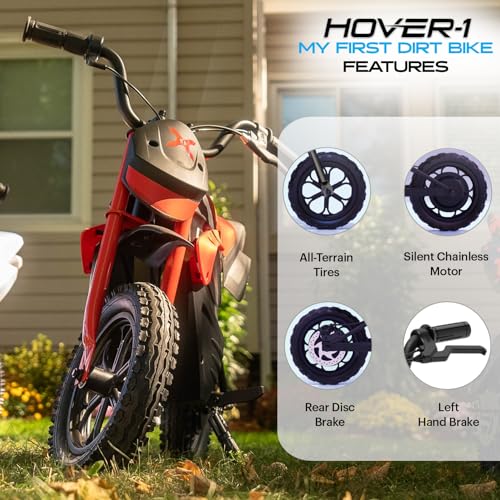 Hover-1 My First Dirt Bike for Kids - 300W Motor, 9MPH Max Speed, 9 Mile Range, 12” Off-Road Tires, 120LB Max Weight
