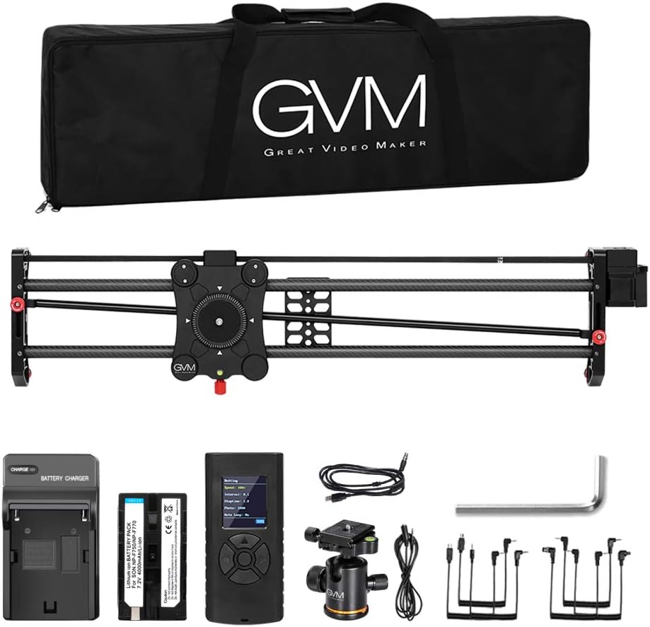 Camera Slider Track Dolly Slider Rail System with Motorized Time Lapse and Video Shot Follow Focus Shot and 120 Degree Panoramic Shooting 31 80cm