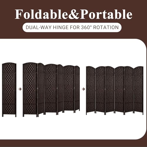 Room Divider, Room Dividers and Folding Privacy Screens, 16in Privacy Screen, 6 Panel Temporary Wall Partitions, 6ft Space Separation Panel Screen