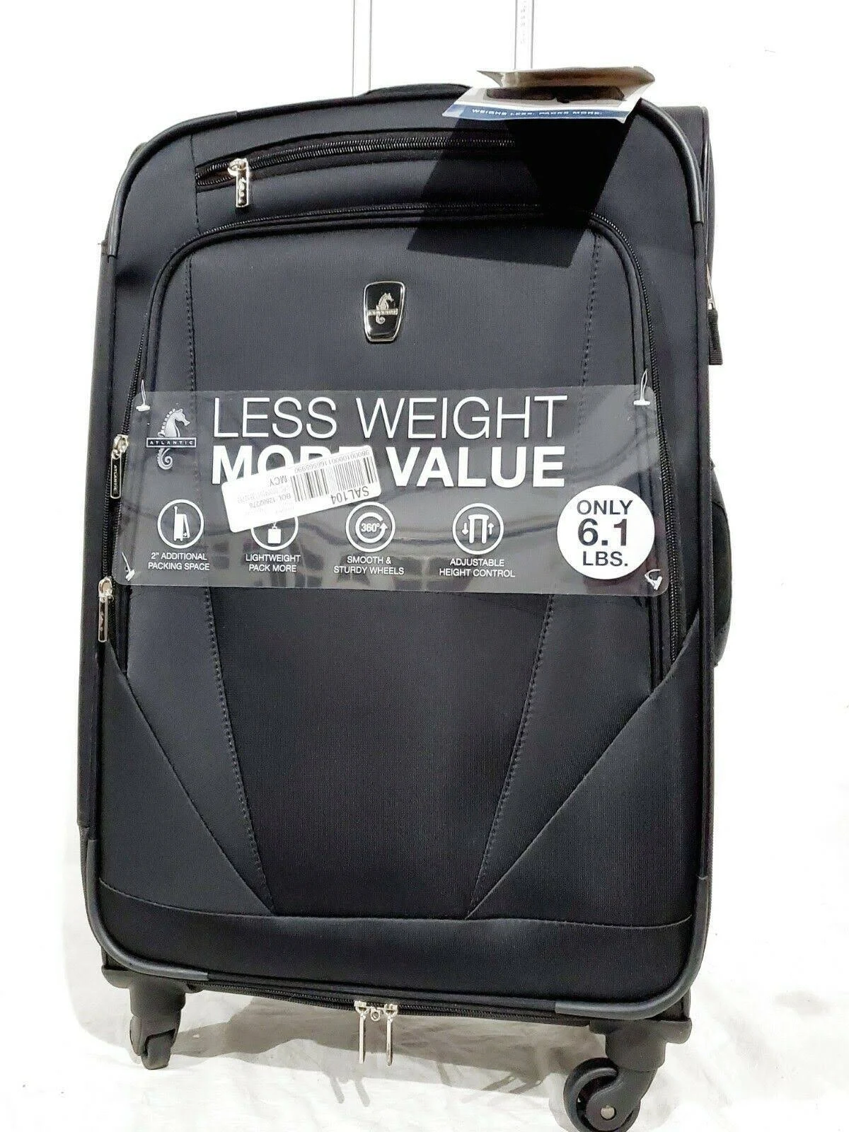 Atlantic Infinity Lite 4 25x22 Expandable Spinner Suitcase - Black