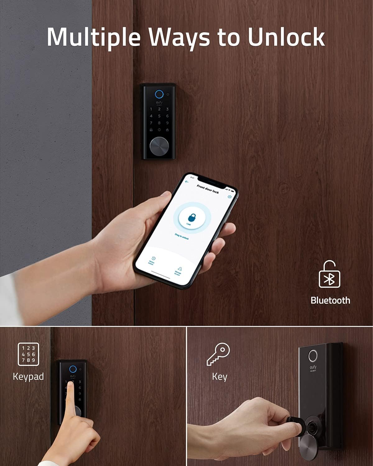 eufy Security Smart Lock Touch & Wi-Fi, Fingerprint Scanner, Keyless Entry Door Lock, Smart Wi-Fi Lock, Bluetooth Electronic Deadbolt