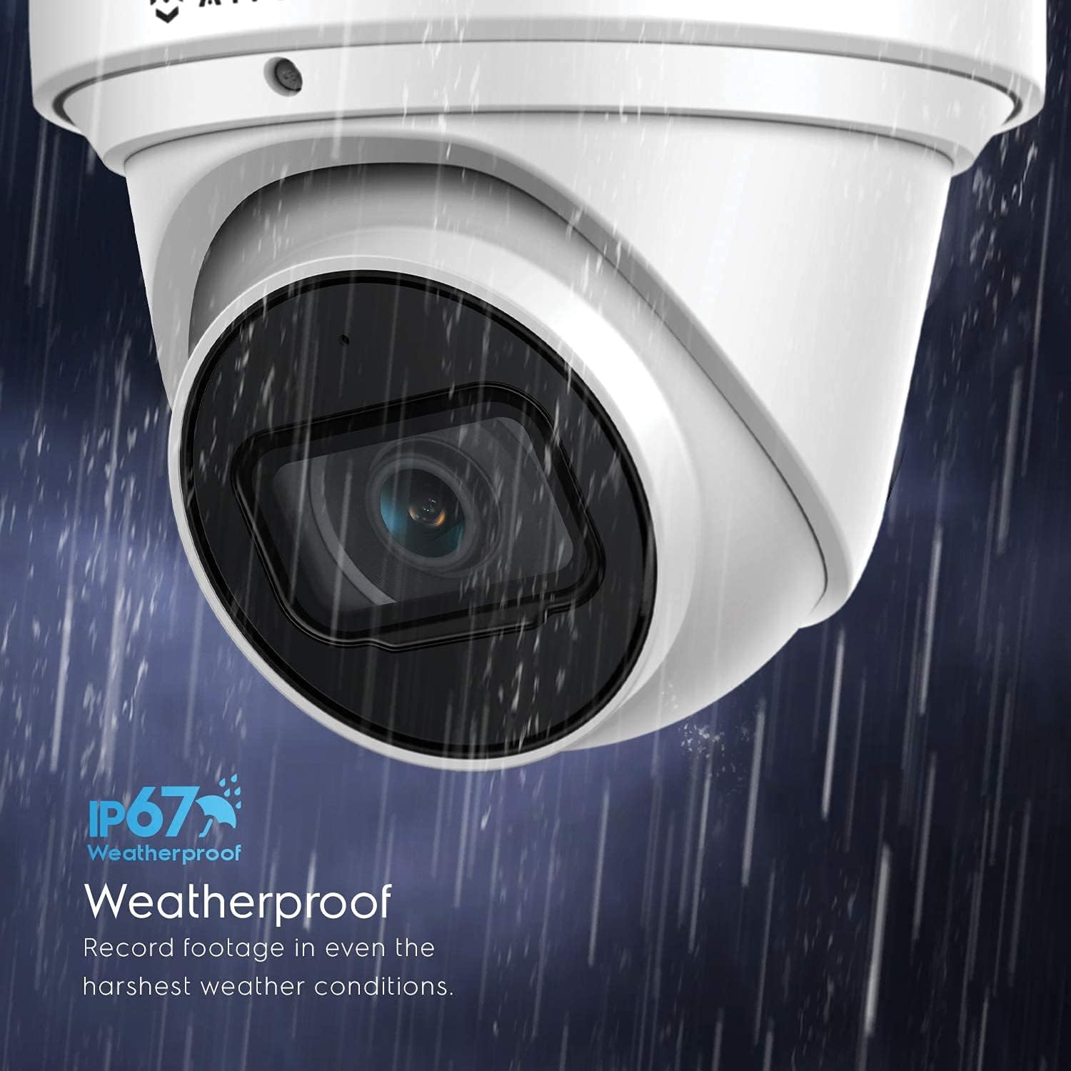 Amcrest 4K POE Camera AI Human/Vehicle Detection, UltraHD 8MP Outdoor Security Turret POE IP Camera, 3840x2160, 4K @30fps, Wide Angle