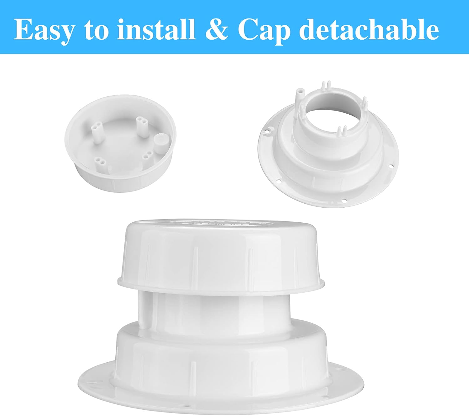RV Plumbing Vent Caps - Camper Vent Cap Replacement for RV Trailer Camper Motorhome, RV Roof Sewer Vent Cover Caps Kit for 1 to 2 3/8 Inch Pipe