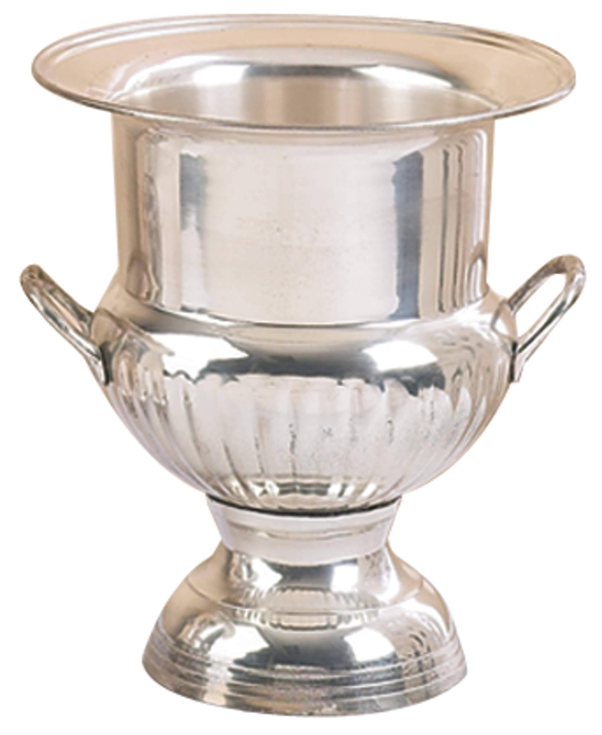 Benzara Silver Plated Brass Ice u0026 Wine Bucket