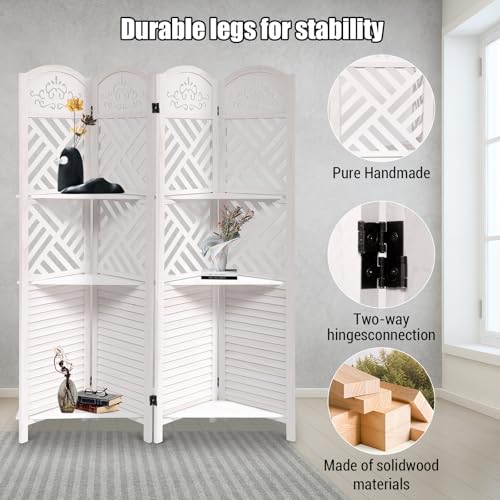 5.6FT Tall Room Divider,Japanese Room Divider 6 Panel Shoji Screen Room Dividers