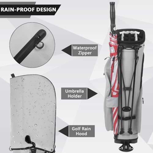 14-Way Golf Stand Bag, Lightweight Golf Bag with Stand for Men and Women