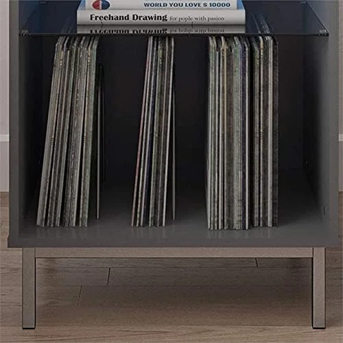 Contemporary Turntable Stand In Graphite Gray