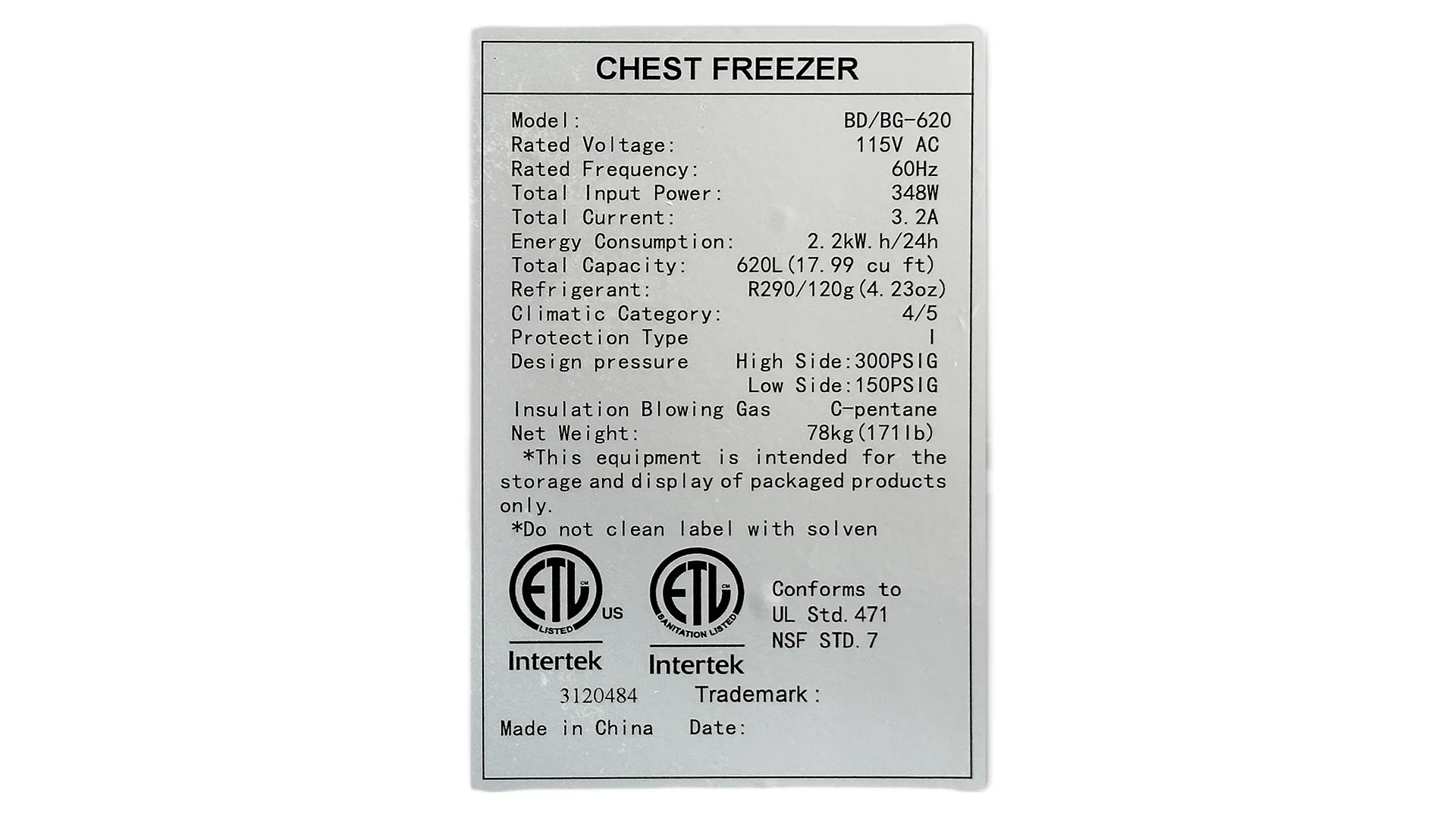 72 in. Commercial Chest Freezer 18 Cu.ft. Deep Freezer with Top Open Door, White 71.5*29.5*36.5