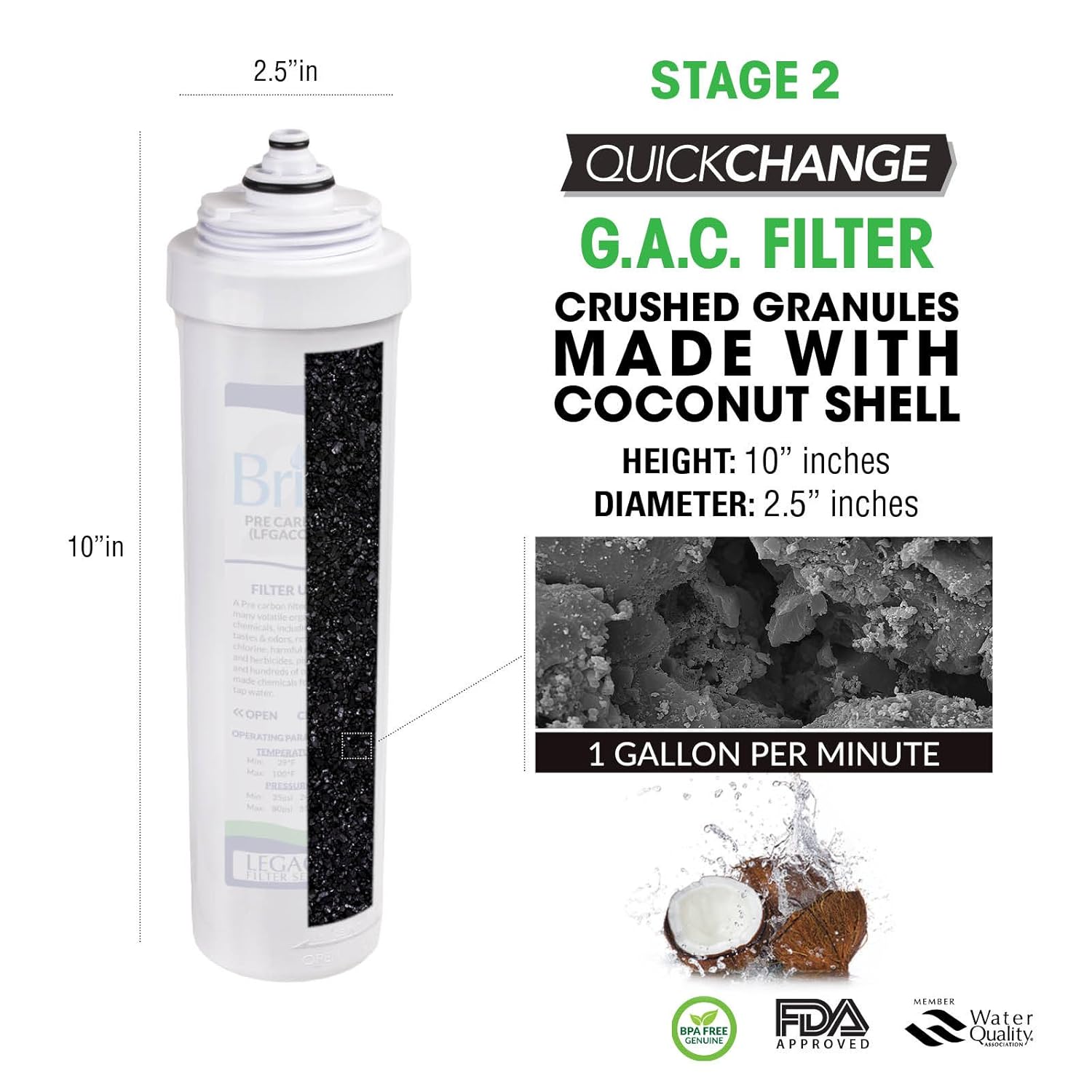 Brio High Capacity Under Sink 5-Stage Reverse Osmosis Drinking Water Filtration System and Ultimate Water Softener - LROQ500
