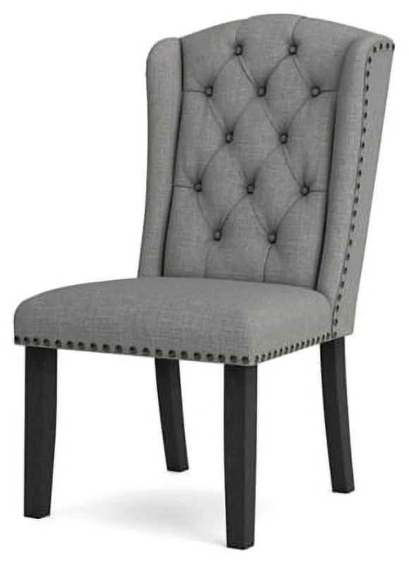 Signature Design by Ashley Jeanette Modern Tufted Dining Upholstered Side Chair, 2 Count, Gray