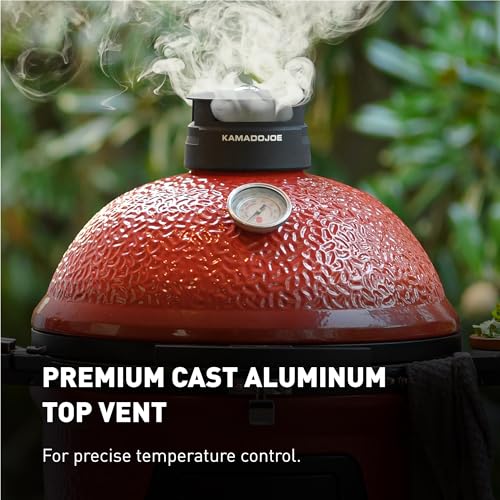 Kamado Joe Pellet Joe Grill, Classic Joe, 18-inch Ceramic Wood Pellet Grill and Smoker with Cart, Side Shelves