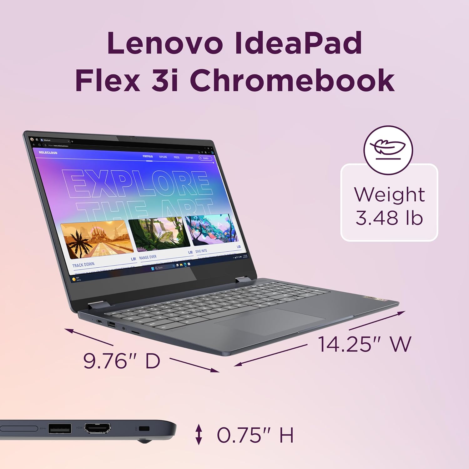 Lenovo IdeaPad Flex 3i Chromebook Laptop, Intel® UHD Graphics, 15.6” FHD Display, Intel Pentium N6000, 8GB RAM, 128GB SSD, 1920x1080 px, Touchscreen
