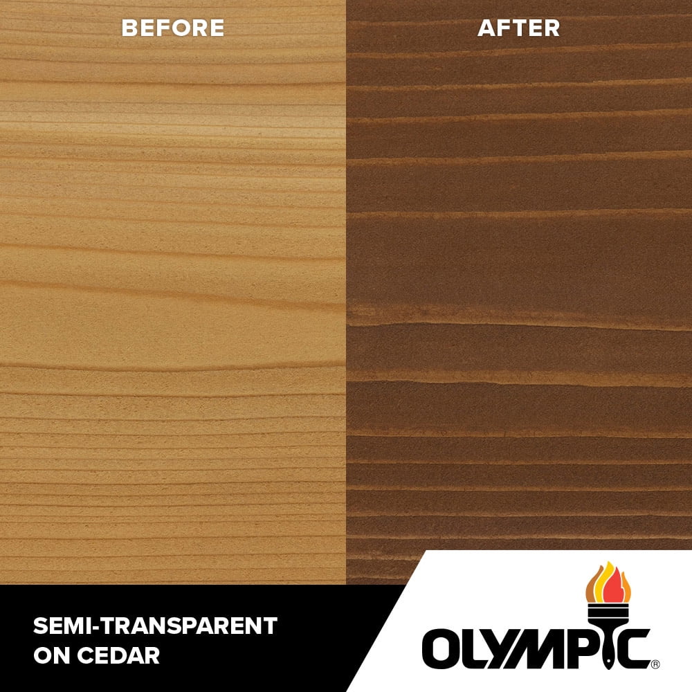 Olympic Maximum 5 gal. Teak Semi-Transparent Exterior Stain and Sealer in One Low VOC