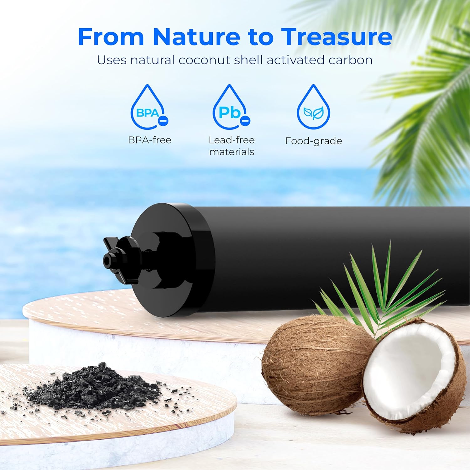 Waterdrop 1.5 Gallon Countertop Water Filtration System, NSF/ANSI 42&372 Certified Black Carbon Elements, Reduce Lead and Up to 99% Chlorine
