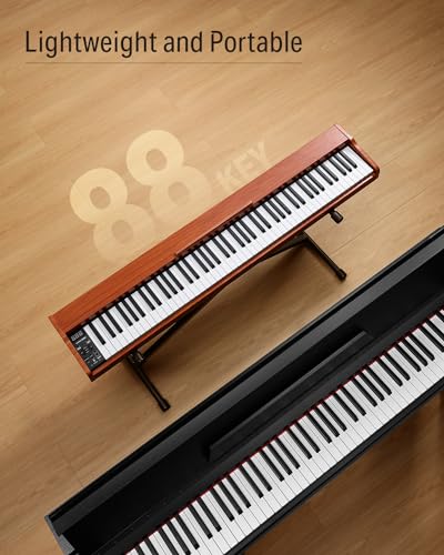 Donner DEP-1S Piano Keyboard 88 Keys, Beginner Digital Piano with 88 Key Velocity-Sensitive Keyboard, Record, Bluetooth, Chord