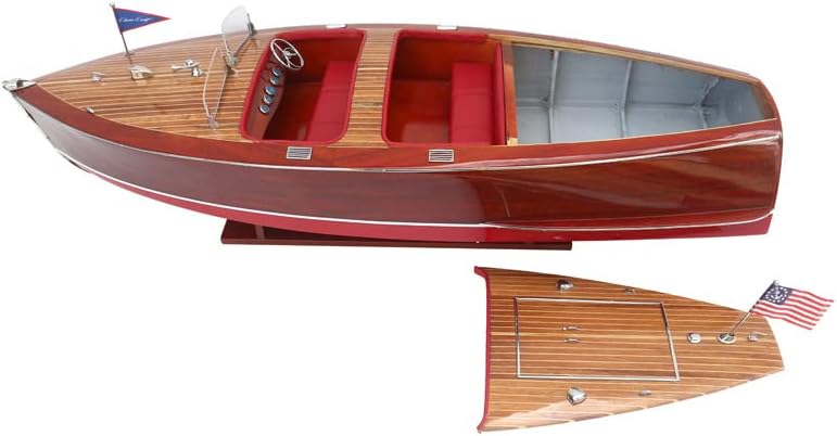 Seacraft Gallery Chris Craft Barrel Back Wooden Model Boat 31.5" - Assembled Wooden Toy Boat D&eacute;cor - Handmade Scale Model Boat