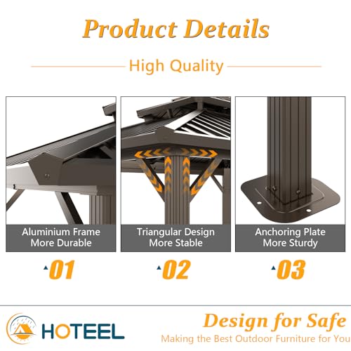 Hoteel 6x8ft Hardtop Grill Gazebo
