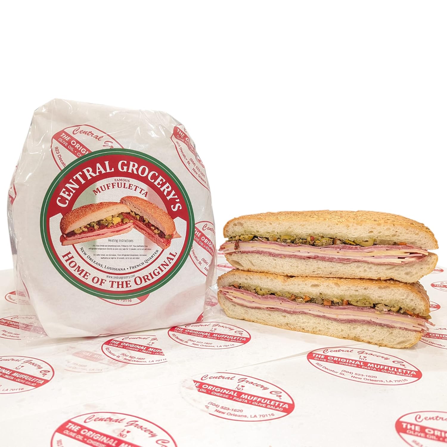 Central Grocery’s Original Muffuletta Sandwich 1 Pack (Serves 2-4) Pack of 2