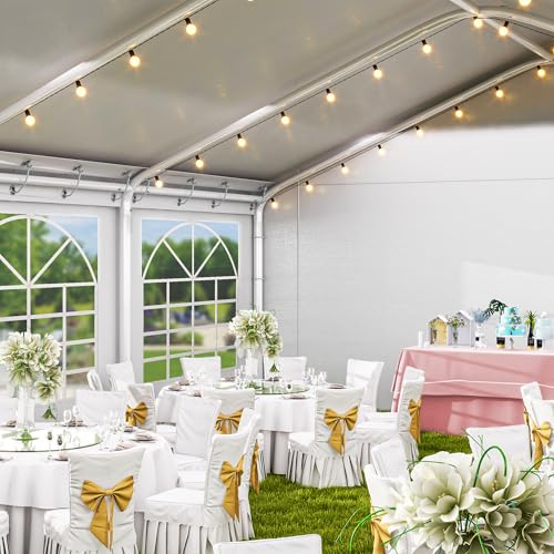 DWVO 20x30FT Large Party Tent Outdoor Heavy Duty Wedding Event Shelters Upgraded Galvanized Canopy with Large White Roof