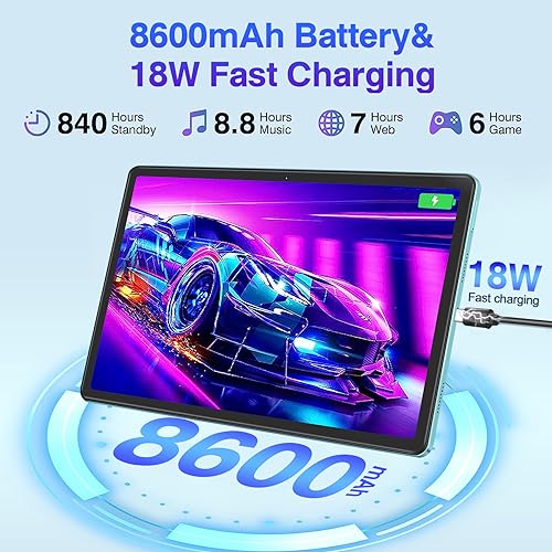11 inch Android 13 Tablet 16GB+256GB Tablets with 1TB Expand, Octa-Core 2000 * 1200 2K FHD Display 13MP Camera, 8600mAh, Quad Speakers, 5G WiFi