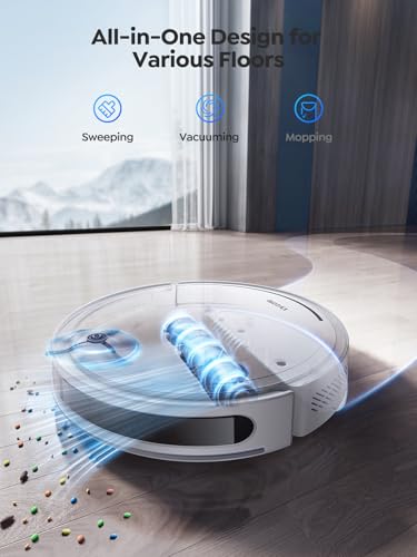 Vyzzle Robot Vacuum, 5000Pa Robot Vacuum and Mop, Smart Navigation, Ultra Slim Robot Vacuum Cleaner Self-Charging, Wi-Fi/App/Alexa Control