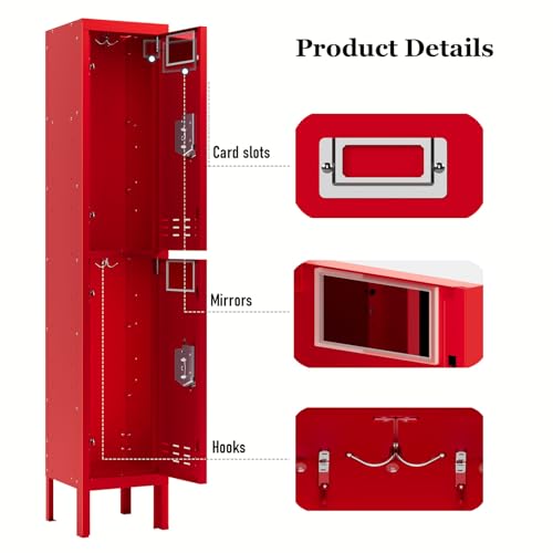 Metal Locker with 5 Doors,Lockers for Employees,66'' Steel Storage Locker for School,Gym, Office, Office,Garage