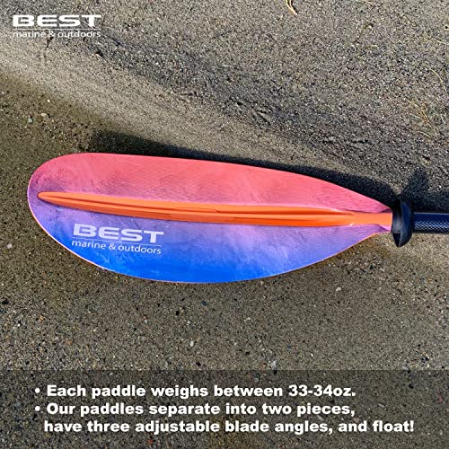 Best Marine and Outdoors Kayak Paddle, Carbon Fiber Shaft & Fiberglass Reinforced Polypropylene Blades, 220cm, 234cm, 250cm