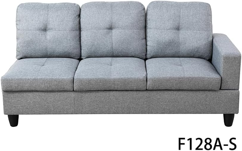 103" L-Shaped Sectional Sofa with Left Chaise Lounge, Storage Ottoman and 2 Throw Pillows