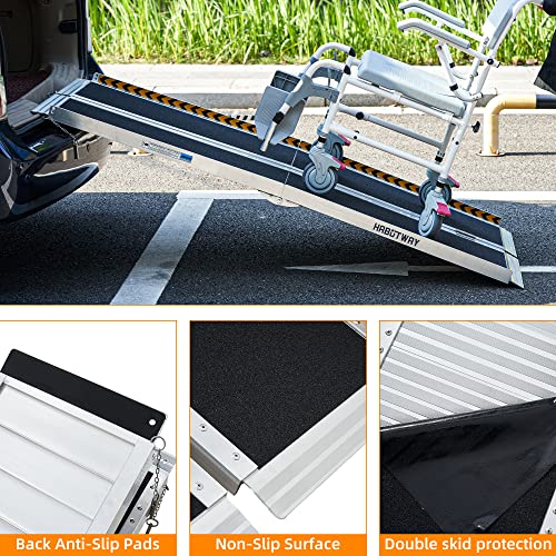 HABUTWAY 6ft Wheelchair Ramp, Portable Wheelchair Ramp with Support Legs, Double Non-skid Ramp Hold Up to 800Lbs, Threshold Ramp for Home,Stairs