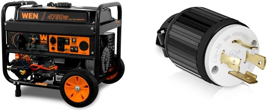 WEN DF475T Dual Fuel 120V/240V Portable Generator with Electric Start Transfer Switch Ready, 4750-Watt, CARB Compliant
