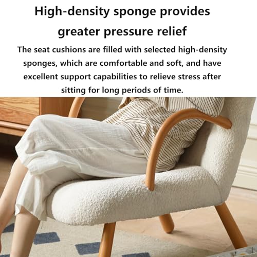 Lambswool Lazy Chair for Adults,Modern Comfortable Soft Sofa Reading Chair for Bedroom,Accent Lounge Chair for Living Room