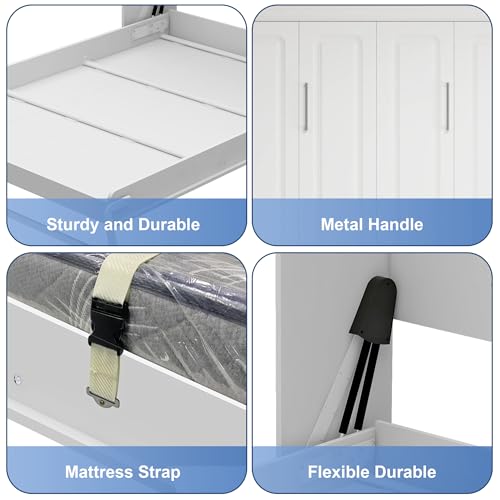 Black Wood Full Size Murphy Bed, Murphy Bed Full Space-Saving Wall Beds