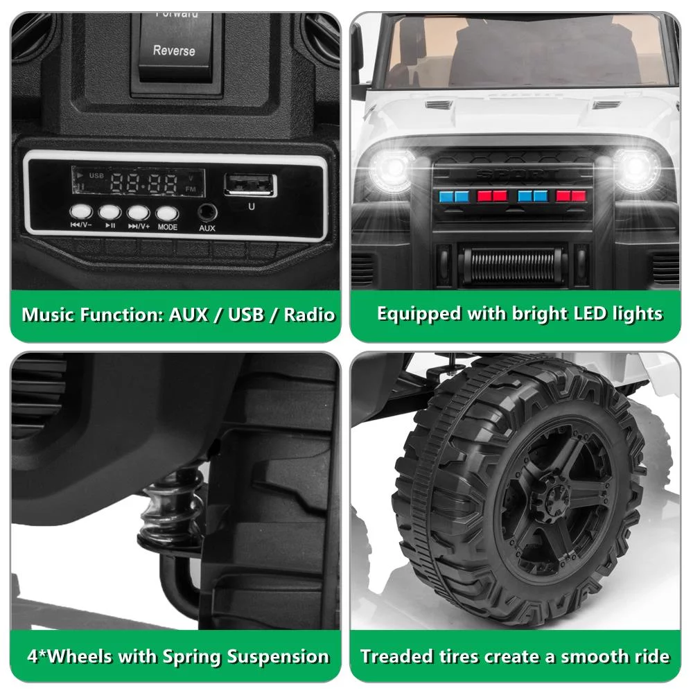 Zimtown Safety 12V Battery Electric Remote Control Car, Kids Toddler Ride On Truck Toy Motorized Vehicles, Wheels Suspension, Seat Belts