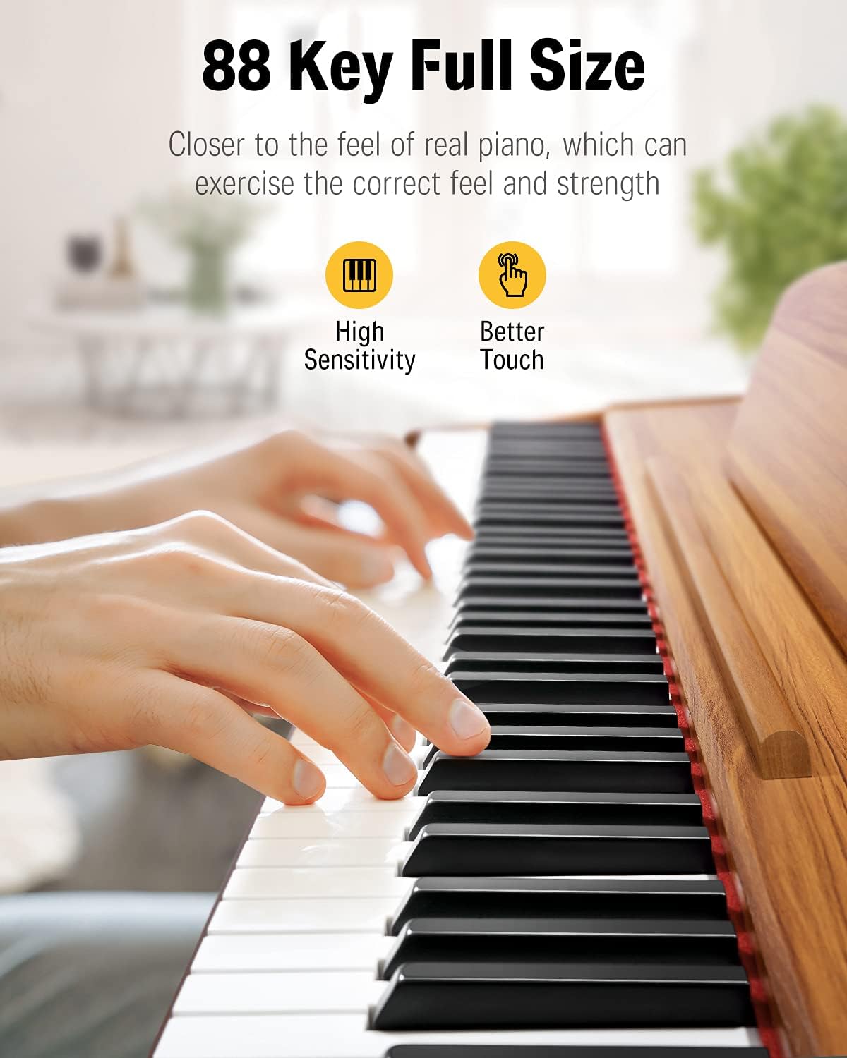 Donner DDP-80 88 Key Weighted Keyboard Piano, Beginner Digital Piano Full Size Electric Keyboard with Stand, Power Adapter