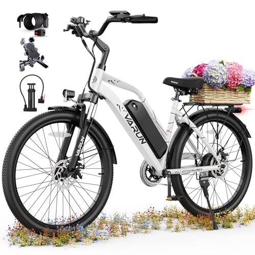 VARUN Electric Bike - 500W Electric Bicycle Up to 40Miles, 48V Removable Battery, Shock Absorber, 7-Speed and Dual Disc Brakes