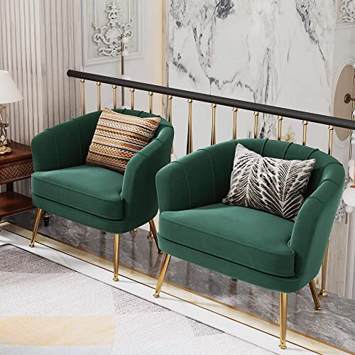 Andeworld Velvet Accent Chair, Upholstered Modern Single Sofa Side Chair