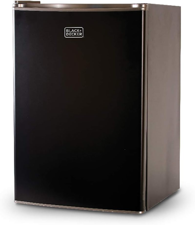 BLACK+DECKER BCRK25B Compact Refrigerator Energy Star Single Door Mini Fridge with Freezer, 2.5 Cubic Feet