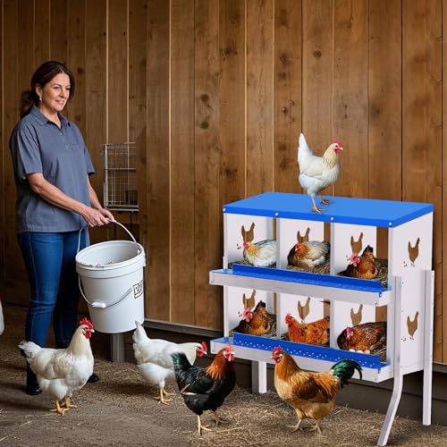 Garvee Chicken Nesting Box with Removable Tray, 8 Compartment Nesting Boxes for Chickens, Easy to Clean and Install