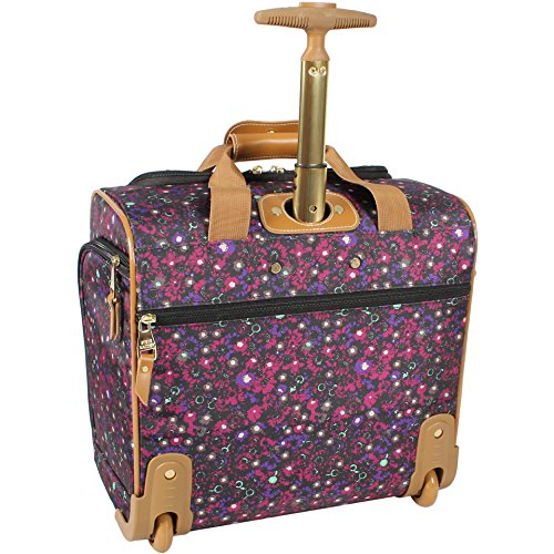 steve madden Designer 15 Inch Carry on Suitcase- Small Weekender Overnight Business Travel Luggage- Lightweight 2- Rolling Spinner Wheels Under Seat