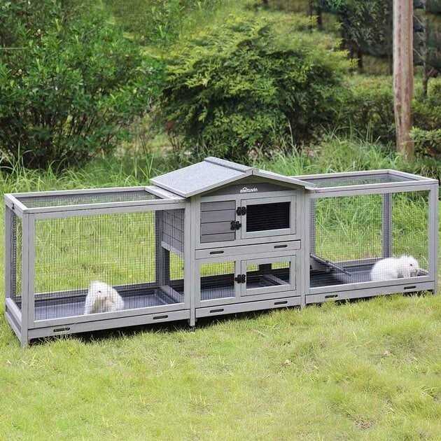 Aivituvin Indoor Rabbit House Easy Moving Large Bunny Hutch AIR65