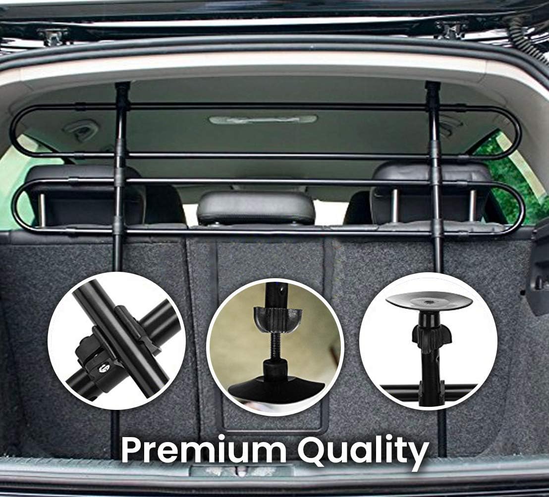 Zento Deals Metal Dog Barrier - Adjustable and Universal for Cars - Easy Install Dog Car Gate