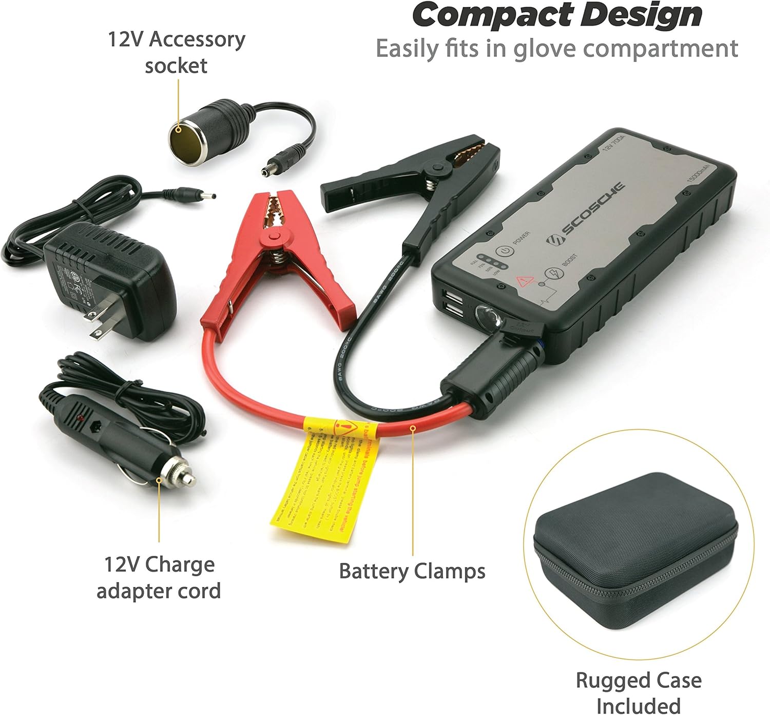 SCOSCHE PBJ700-1 PowerUp 700 Portable Car Jump Starter, Battery Booster for Automobiles