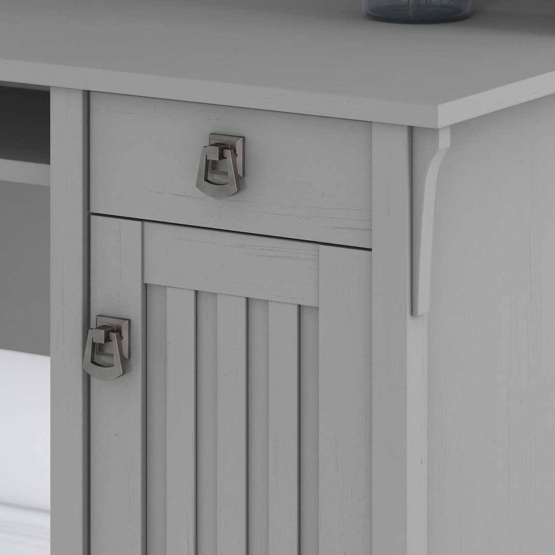Bush Furniture Salinas 60W L Shaped Desk with Hutch and 5 Shelf Bookcase, Vintage Black (SAL006VB)