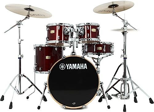 Yamaha 5pc Shell Pack with a 20" Kick 14” Snare Drum in Honey Amber for Students and Working Drummers, (SBP0F50HA)