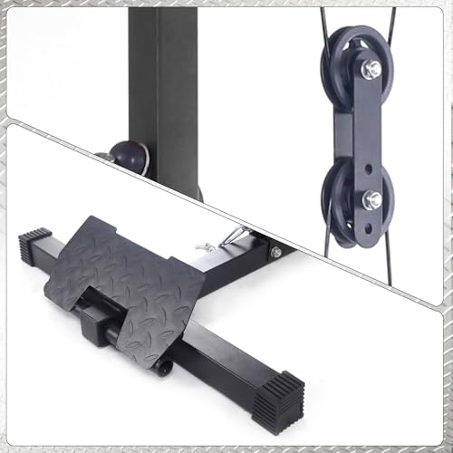LAT Pulldown Machine, Multi-Functional Cable Machine with High and Low Pulley Station, Row Cable Machine Home Gym with Leg Support