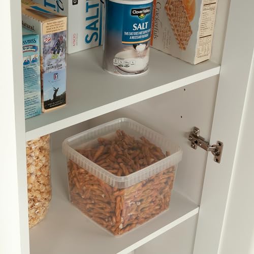 Sauder HomePlus Narrow Pantry Storage Cabinet Slim Single Door with Adjustable Shelves, Kitchen Laundry Bathroom Storage Cabinet, in Soft White