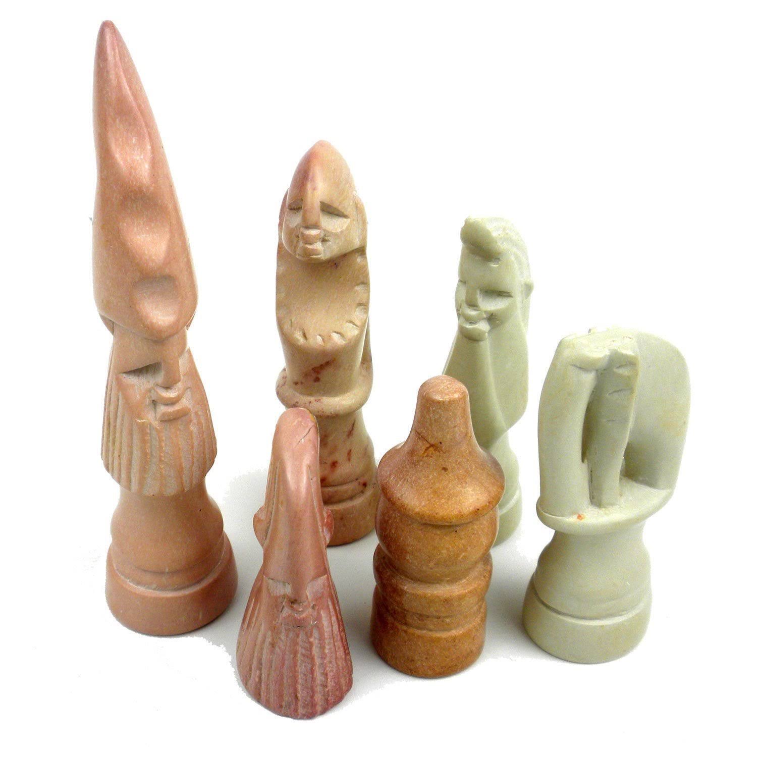 Smolart Hand Carved Soapstone Maasai Chess Set 14x22 Board