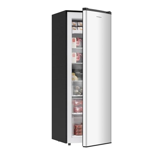 BANGSON Upright Freezer,7.0 Cu.ft Stand Up Freezer,Convertible Upright Freezer/Refrigerator,Single Door for Kitchen,Office,Apartment,White